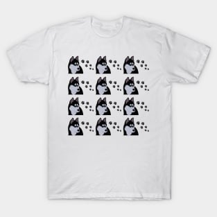 siberian husky dog pattern T-Shirt